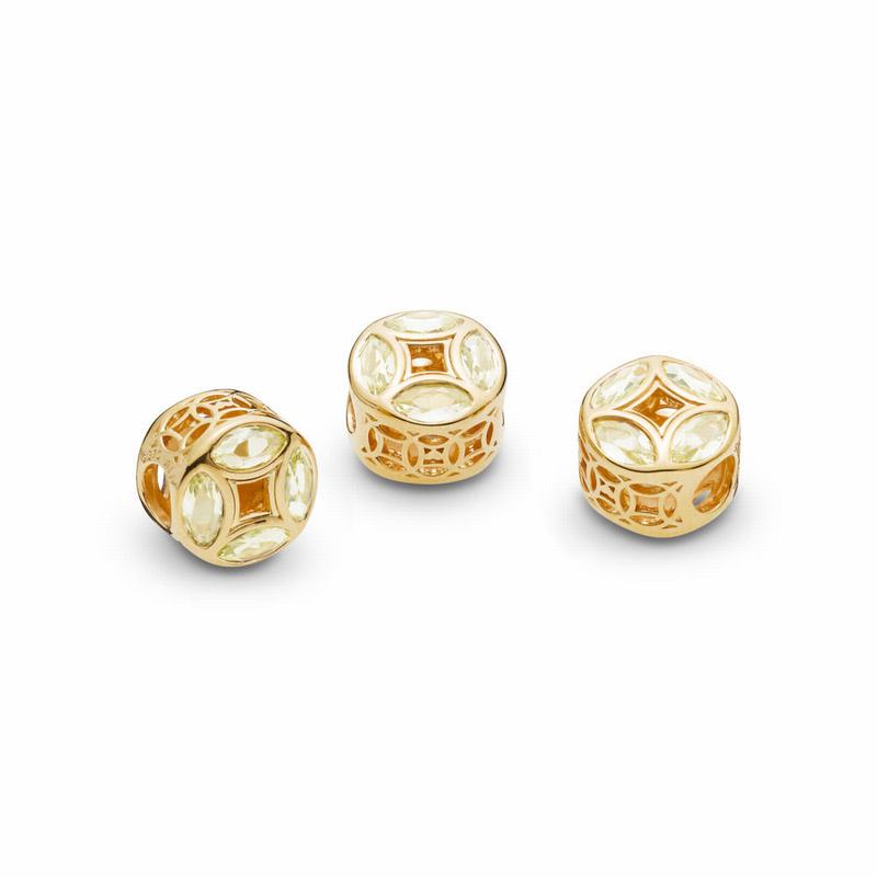 Pandora Shine™ Good Fortune Coin Charm Ireland - 18ct Gold Plated/Cubic Zirconia - 396120JDI